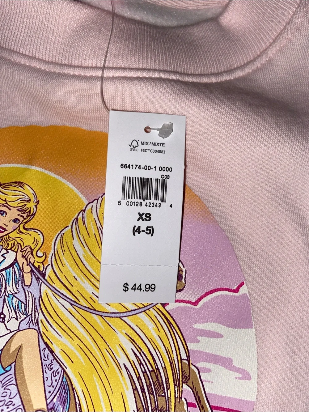 GAP Girls XS 4-5 Pink Barbie Cowgirl Horse Riding Graphic Crewneck Sweatshirt